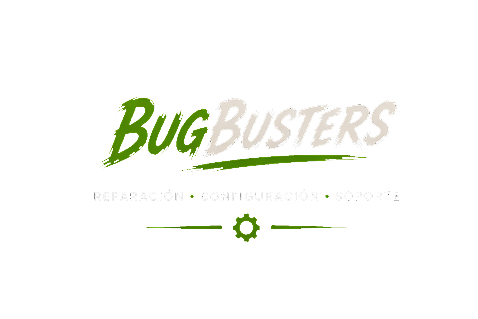 Aplicaciones de marca BugBusters en pegatinas, tarjeta y web